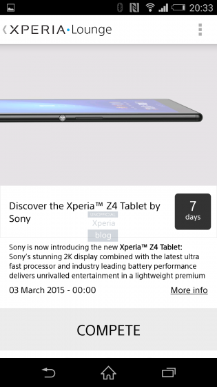 Sony випадково засвітила планшет Xperia Z4 Tablet (2 фото)