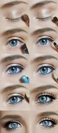 Денний макіяж для блакитних очей