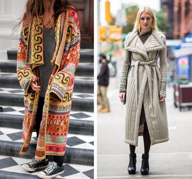 Пальто халат: як модно носити?