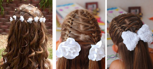 Зачіски для дівчаток на 1 вересня   з бантами, стрічками. Фото + Відео