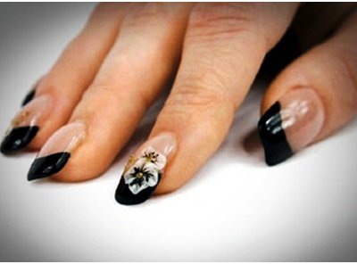 Чорний френч — суворі і оригінальні ідеї дизайну нігтів (50 ФОТО)
