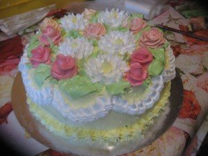 Як зробити з крему троянди для торта