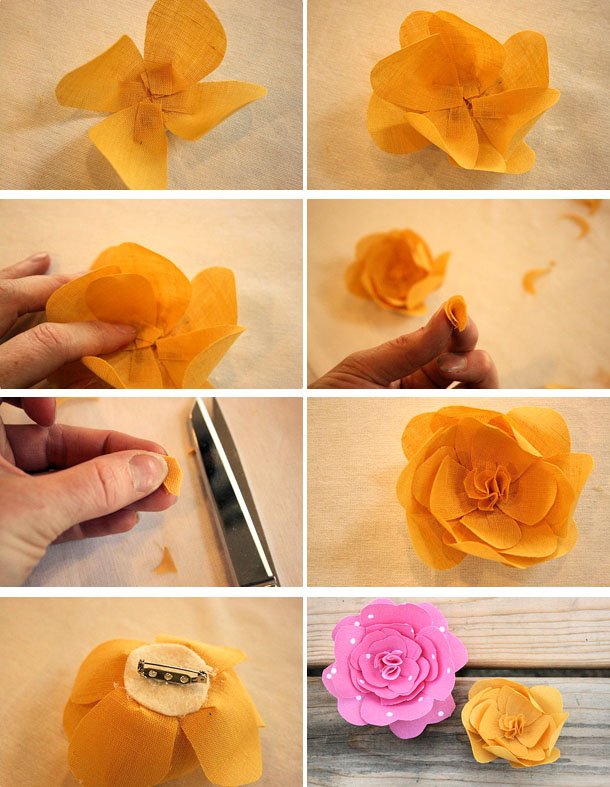 Виготовлення декоративних квітів з тканини – майстер клас для початківців