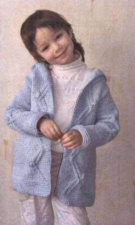 Дитяче пальто з аранами на 4 5 років. Вязання для дітей.