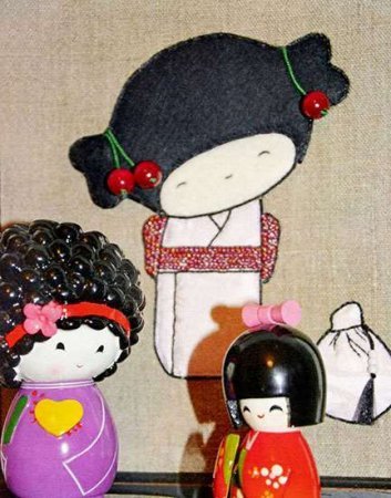 Лялька кокэси своїми руками. Вишиті японські ляльки.