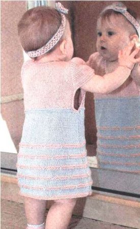 Плаття і повязка на 1,5 2 роки. Вязання для дітей.