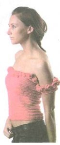 Рожева кофтинка корсет. Вязання спицями для жінок.