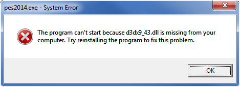 Відсутній файл d3dx9 43.dll?