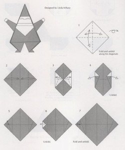 Орігамі Дід Мороз – схема з паперу