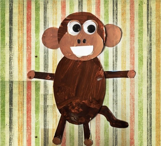 Розмальовка Мавпа для дитини, картинка шаблон для скачування
