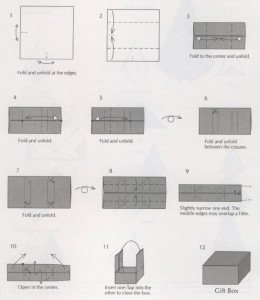 Орігамі Коробочка з кришкою – схема з паперу