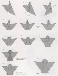 Янголятко – проста схема орігамі з паперу