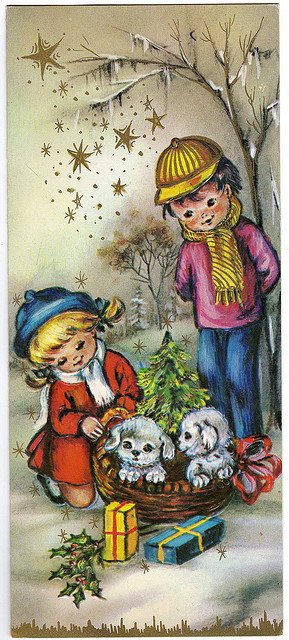 Англійські листівки з Новим роком з дітьми
