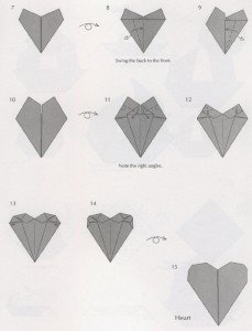 Серце – орігамі з паперу схема