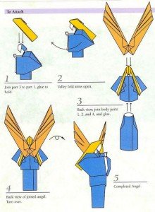 Орігамі Ангел – модульна схема з паперу.