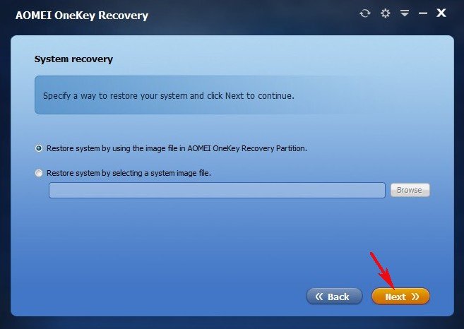 AOMEI OneKey Recovery   найпростіша і до того ж безкоштовна програма для резервного копіювання операційних систем