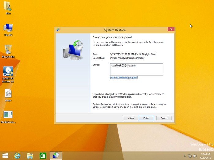Відновлення Windows 8.1