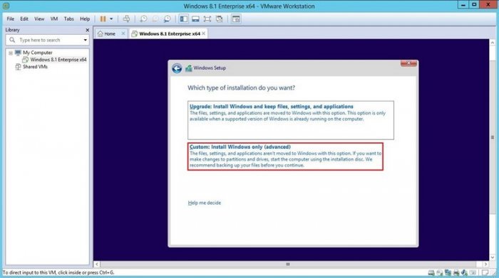 Установка Windows 8.1 Enterprise на віртуальну машину Vmware Workstation