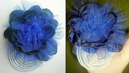 Виготовлення обалденного квітки брошки з тканини фатину
