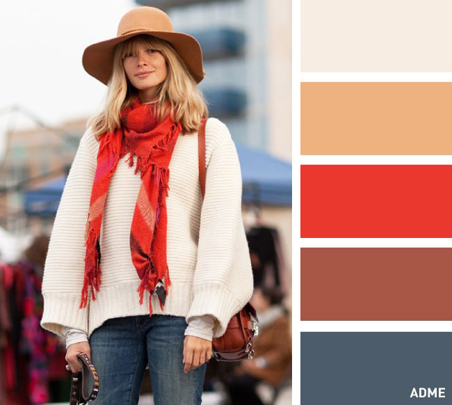Вдалі колірні поєднання шапок і шарфів