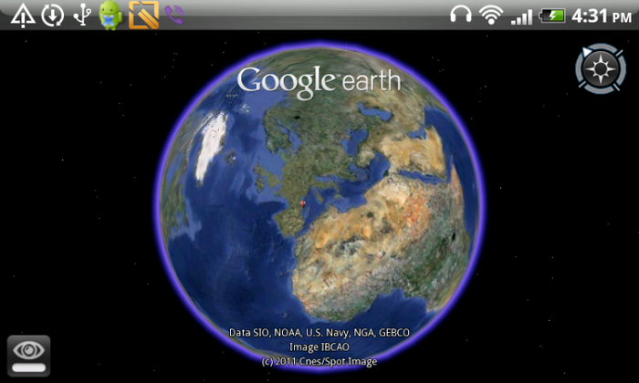 Додаток Google Планета Земля Android
