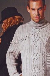 Пуловер з плетеними косою