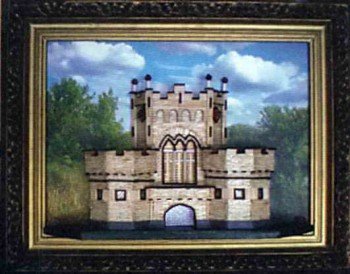 Замок із сірників на картині. Покрокове фото