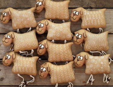 Кавові овечки з тканини