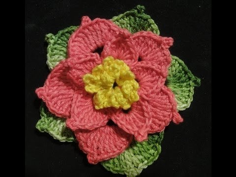 Обємний квітка Вязання гачком Volumetric Flower Crocheting