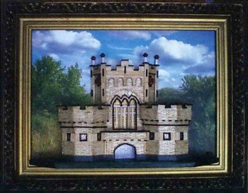 Замок із сірників на картині. Покрокове фото