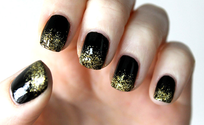 Дизайн нігтів   чорний френч з золотом ФОТО + Майстер клас