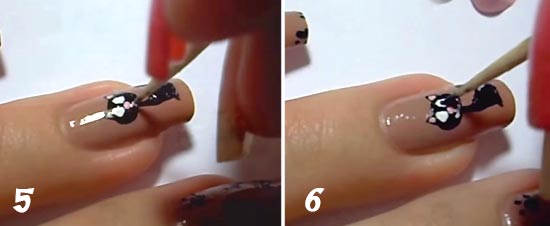 Як на нігтях намалювати кішку: фото покроково + відео