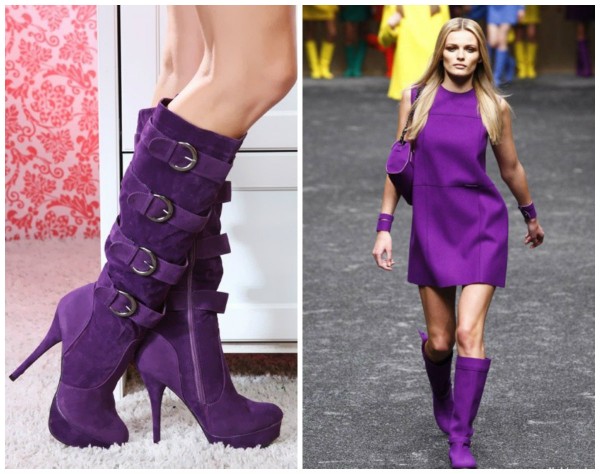 Як носити фіолетові туфлі?