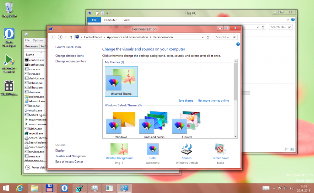 Прозорість в Windows 8.1
