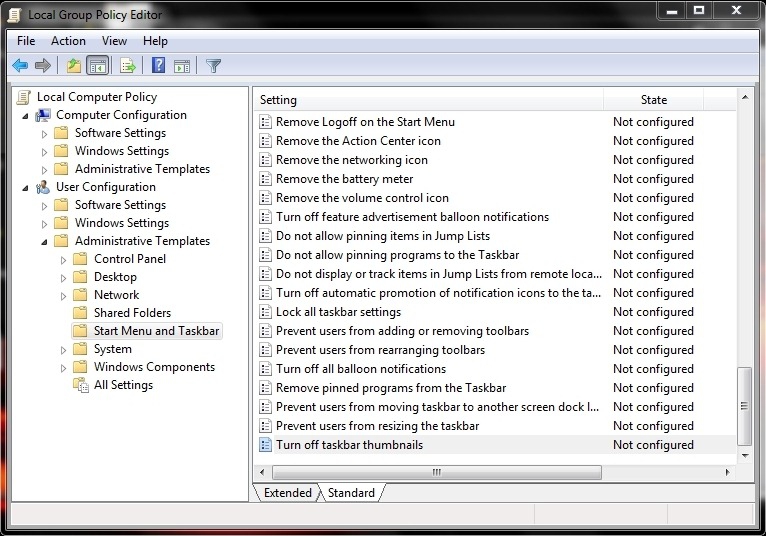 Відключити перегляд Windows 7