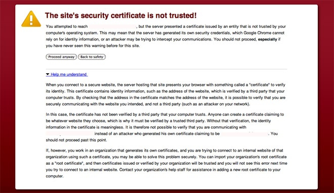 Помилка SSL в Google Chrome