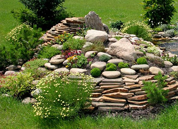 Камяниста гірка і альпінарій в дизайні саду