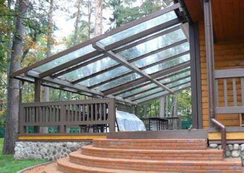 Скляний дах для тераси: форма скляний купол