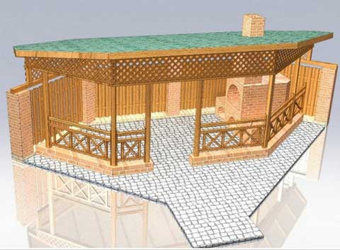 Односхилий дах для альтанки: конструкція, складання проекту