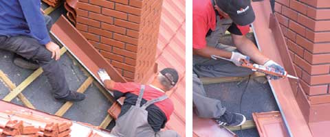 Обробка димоходу на даху: герметизація покрівлі ізоляційними матеріалами