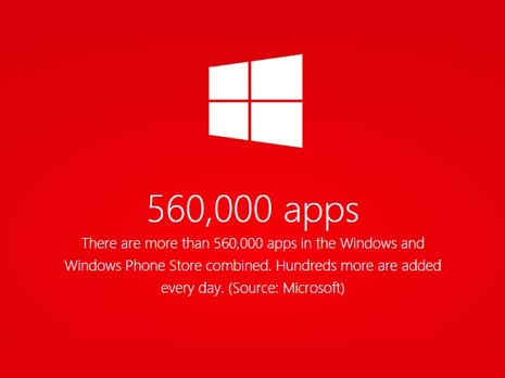 Кількість додатків для Windows і Windows Phone вже більше 560 000.