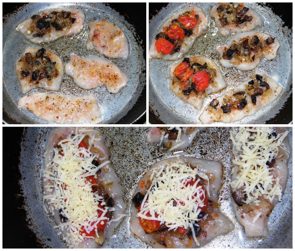 Курячі відбивні з грибами і помідорами, фото рецепт
