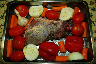 Печеня з баранини з овочами в духовці, фото рецепт