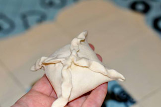 Листкова самса з курячим мясом, рецепт фото