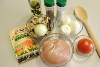 Святковий салат з куркою, фото рецепт