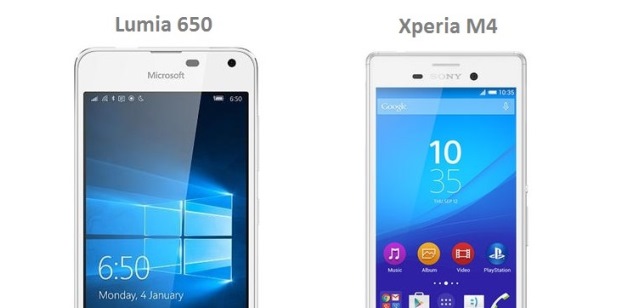 Lumia 650 vs Sony Xperia M4 AQUA: Порівняння характеристик