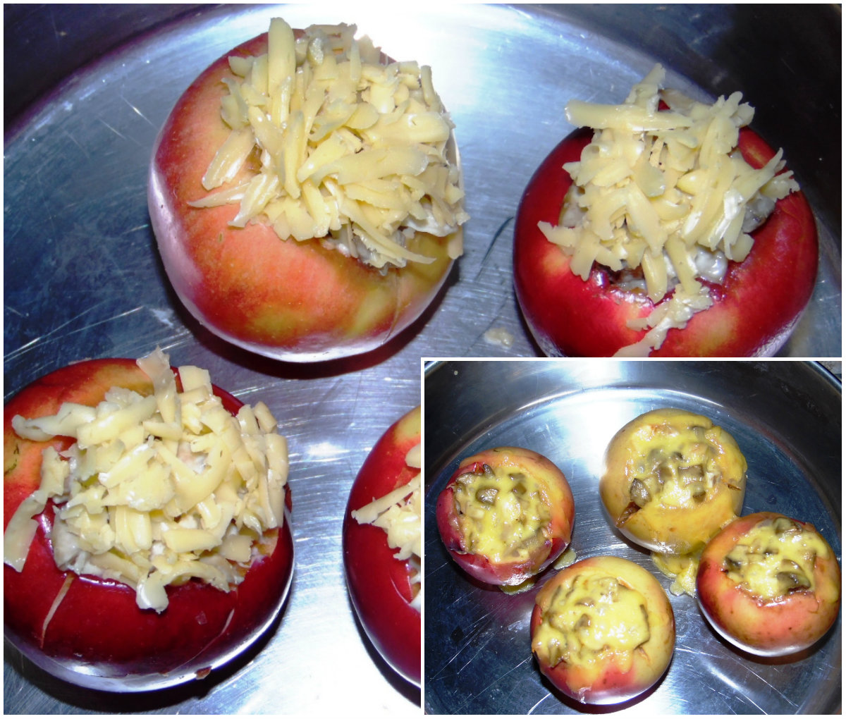 Яблука, фаршировані курячим мясом і грибами, фото рецепт