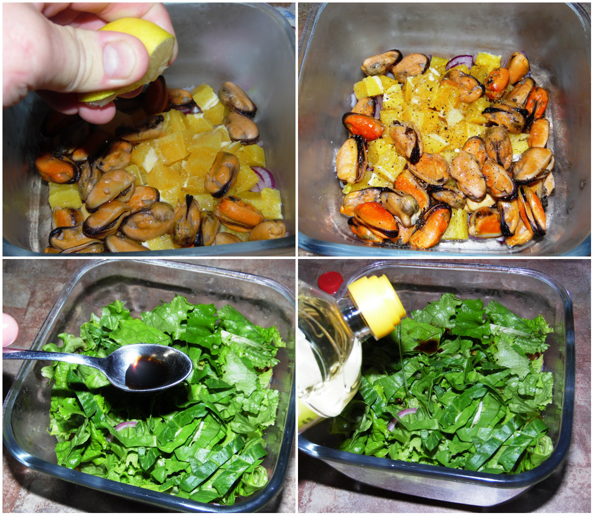 Салат з мідіями і апельсином, фото рецепт