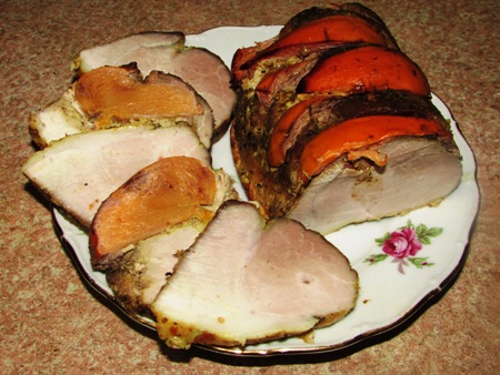 Пікантна свинина з хурмою, фото рецепт
