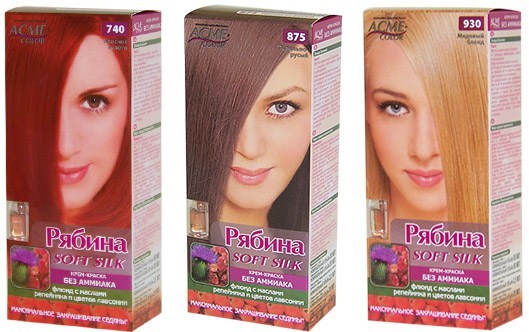 Фарба для волосся Горобина: палітра кольорів (фото)